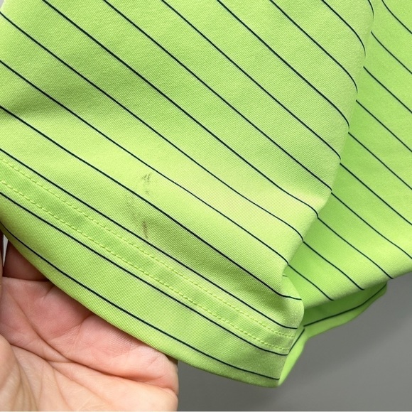 Footjoy Men's Green & Black Striped Short Sleeve Golf Polo Shirt Size Large - Picture 6 of 7